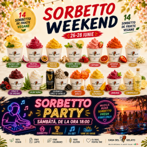 Sorbetto Weekend Brașov 2026 | 14 Sorbetto de Fructe Vegane • Sorbetto Party • Italian Vibes • Sâmbătă 18:00