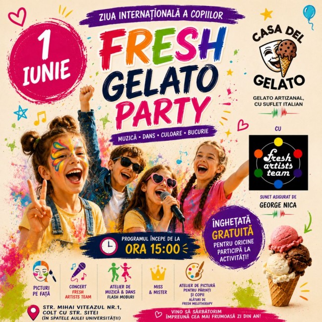 Fresh Gelato Party revine de 1 Iunie la Casa del Gelato